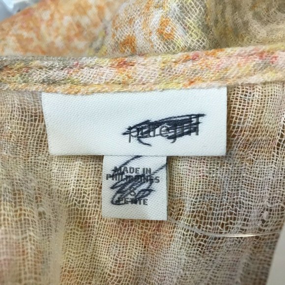 J. Jill Womens Short Sleeves Linen Blend Multicolor Pullover Blouse Top XS/PS - Picture 5 of 8